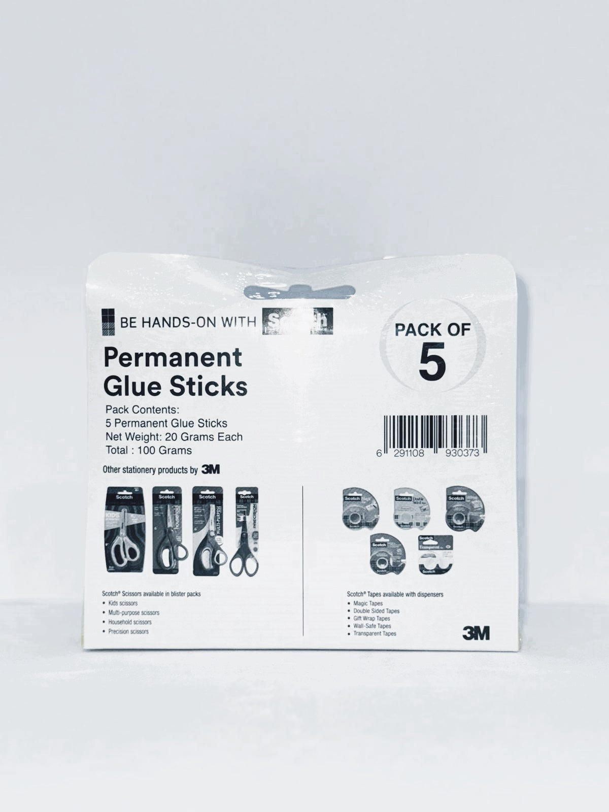 غراء 3M Scotch® الدائم باللون الأبيض، 20 جرام، عبوة اقتصادية، 5 قطع