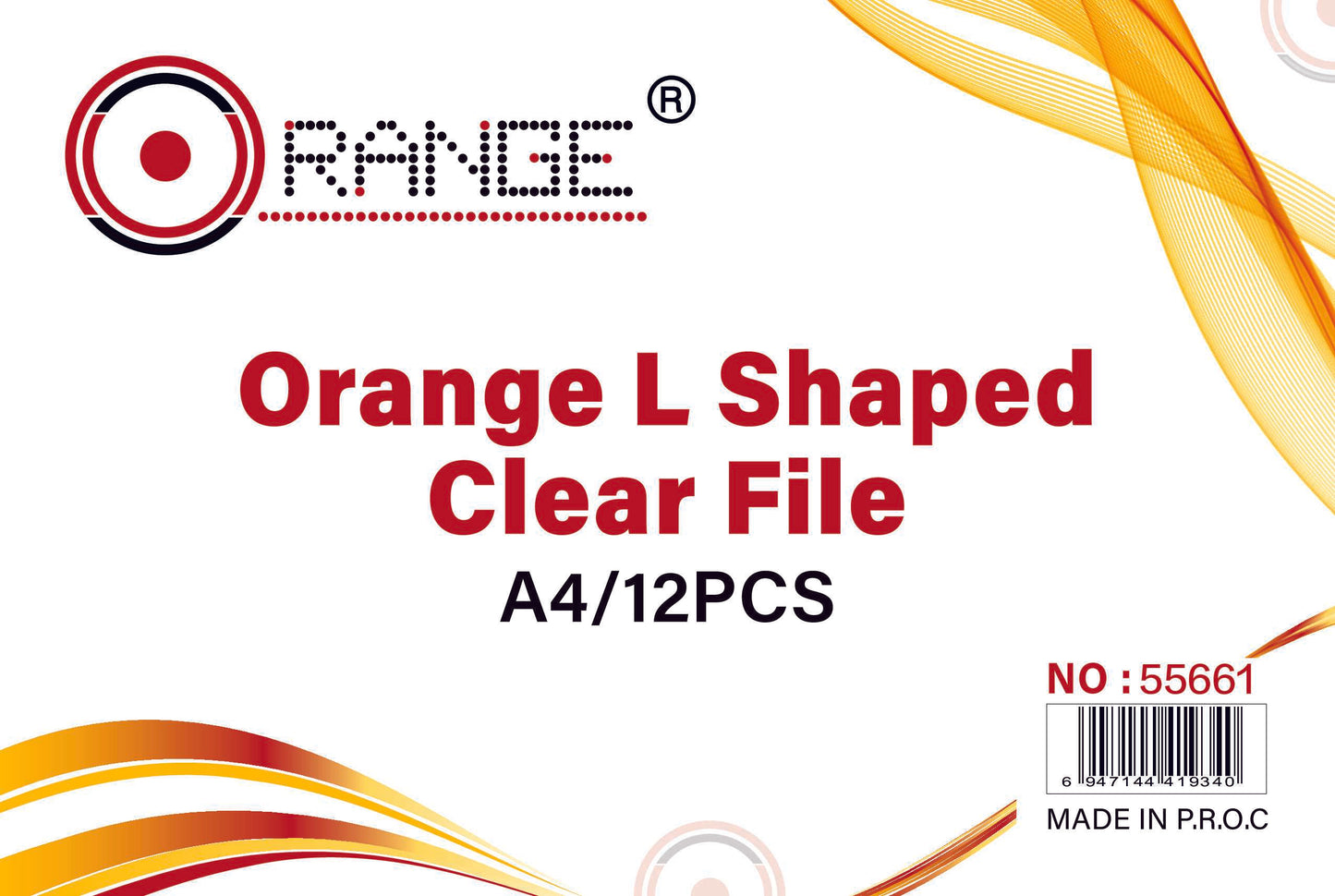 Orange® A4 L shaped Clear File Pack of 12's