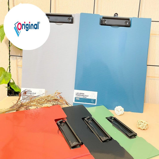 Original® A4 Lay-Open Pandding File Double Clip Multi-Functional Board Folder Paper Filling
