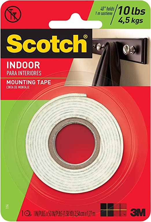 3M Scotch® 114 Heavy Duty Mounting Tape, 1 in x 50 in