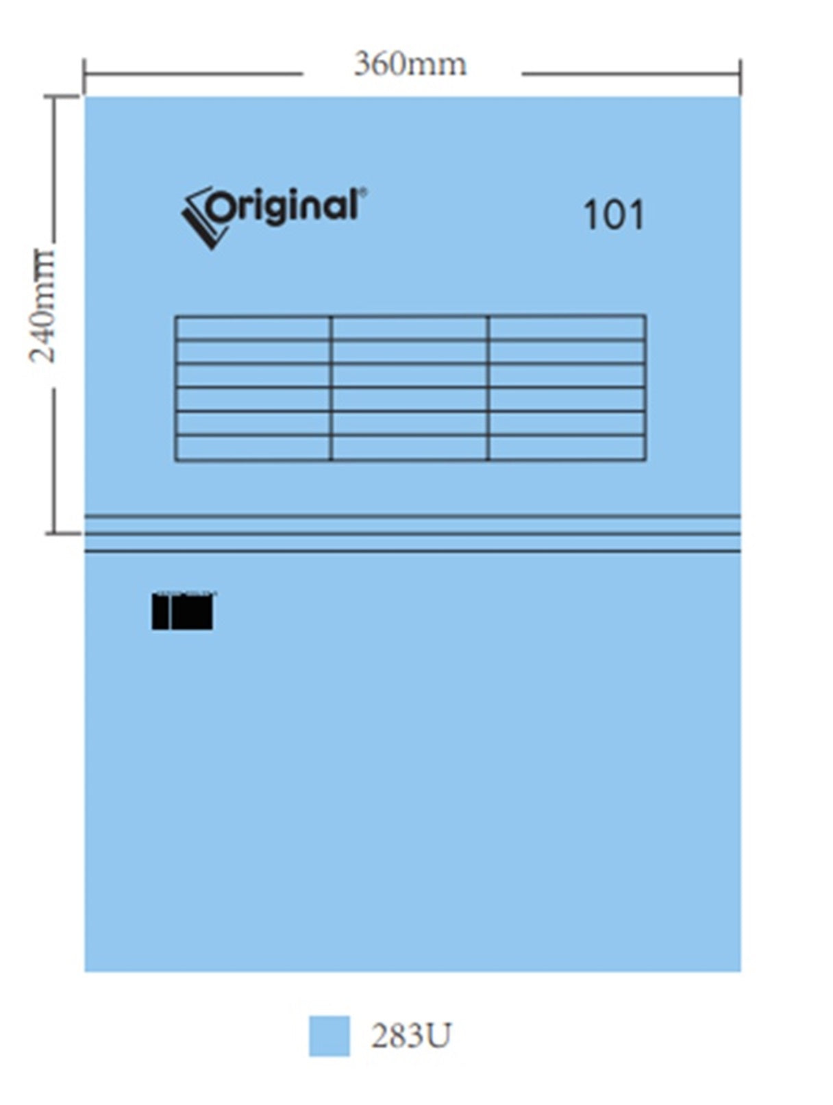 مجلد تلسكوبي Original®-Economy 101 بلون سادة، عمودان للتعليق، كل صندوق يحتوي على 50 قطعة
