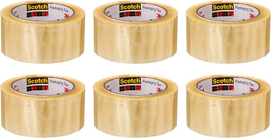 3M Scotch Clear Packaging Tape 301C-50Y6T, 2 in x 50 Yds