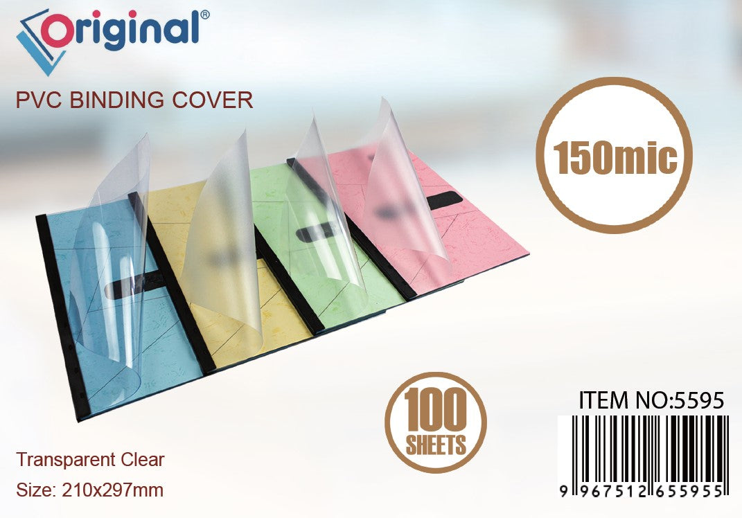 Original PVC Binding Cover A4 Clear 150 MIC 5595 210X297 Pack of 100's