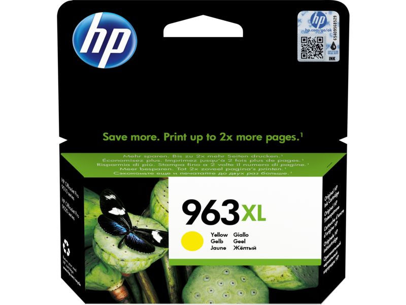 خرطوشة طباعة حبرية أصلية صفراء عالية الإنتاجية HP 963XL (3JA29AE)