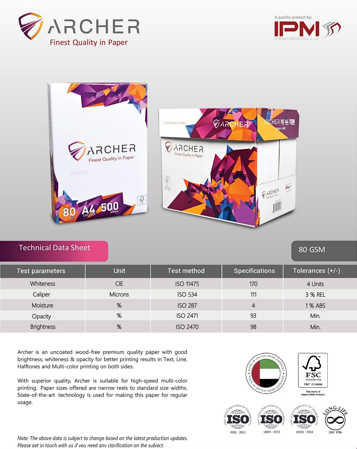 10 Carton Combo Offer- 6 carton Archer + 4 carton Maram Photocopy Paper