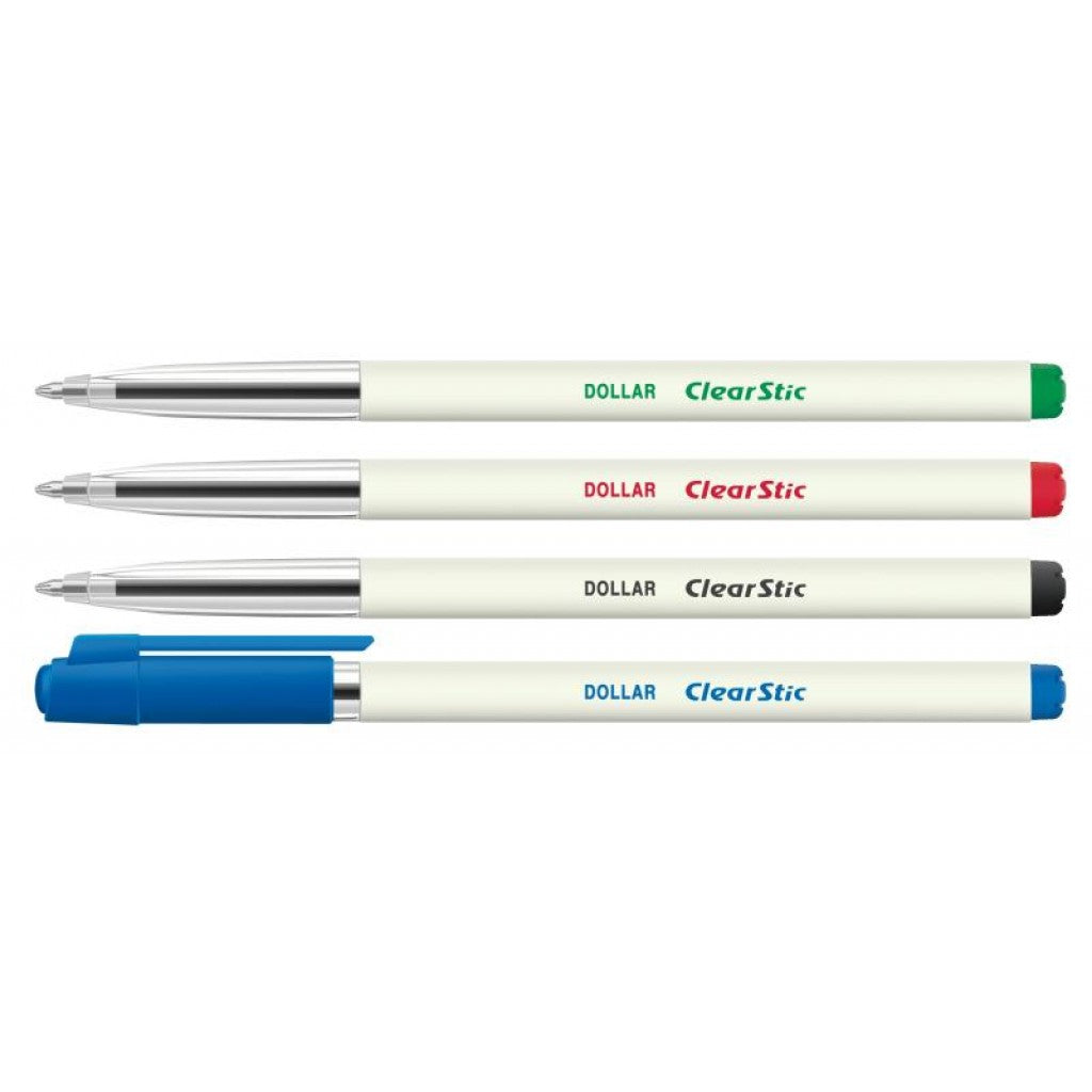 قلم حبر جاف Dollar Clear Stic® F مقاس 0.7 مم (متوفر في عبوات من 10 و50 قلمًا)