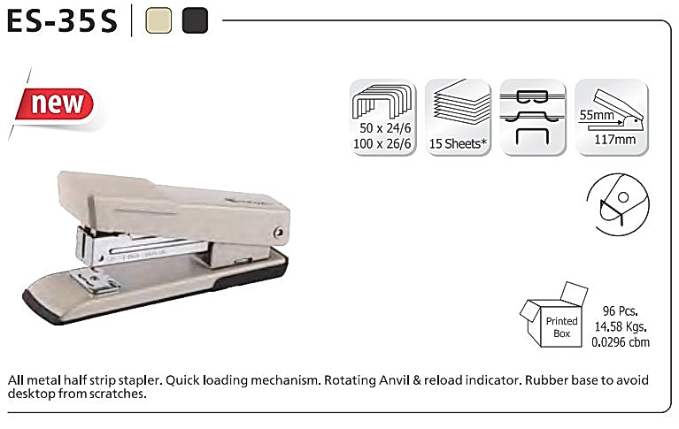Kangaro Stapler 15 Sheets ES 35S
