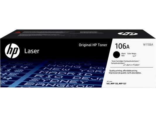 HP 106A Black Original Laser Toner Cartridge (W1106A)