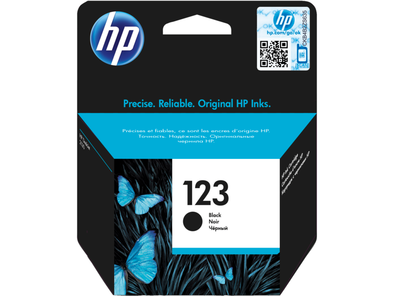 خرطوشة طباعة حبرية HP 123 أصلية سوداء (F6V17AE)