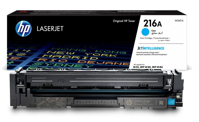 خرطوشة مسحوق حبر أصلية باللون السماوي HP 216A لطابعات LaserJet (W2411A)