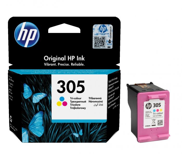 خرطوشة طباعة حبرية HP 305 أصلية ثلاثية الألوان (3YM60AE)