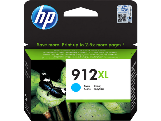 HP 912XL High Yield Cyan Original Ink Cartridge (3YL81AE)