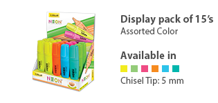 Dollar Neon™ Highlighter HL-625 Available in Pack of 4's, 6's, 15's & 30's Assorted Color