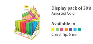 Dollar Neon™ Highlighter HL-625 Available in Pack of 4's, 6's, 15's & 30's Assorted Color