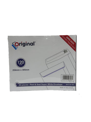 مظاريف أصلية® مقاس 30.5 سم × 25.4 سم قابلة للتقشير والغلق في عبوة مكونة من 50 قطعة