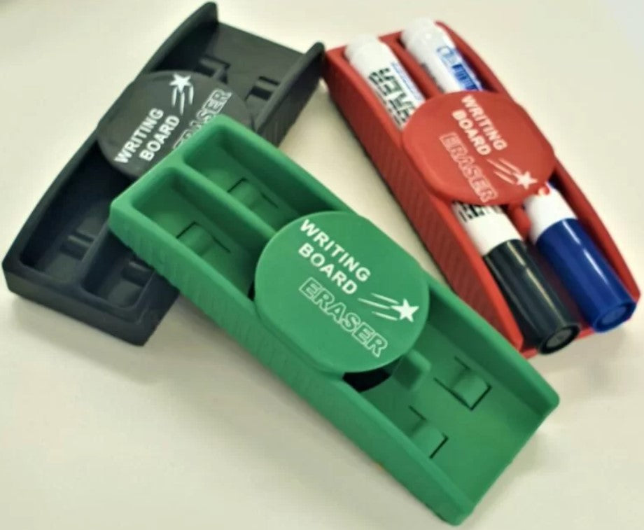 Original Whiteboard Eraser Plastic 2 Marker Holder 4 Colors Each pc