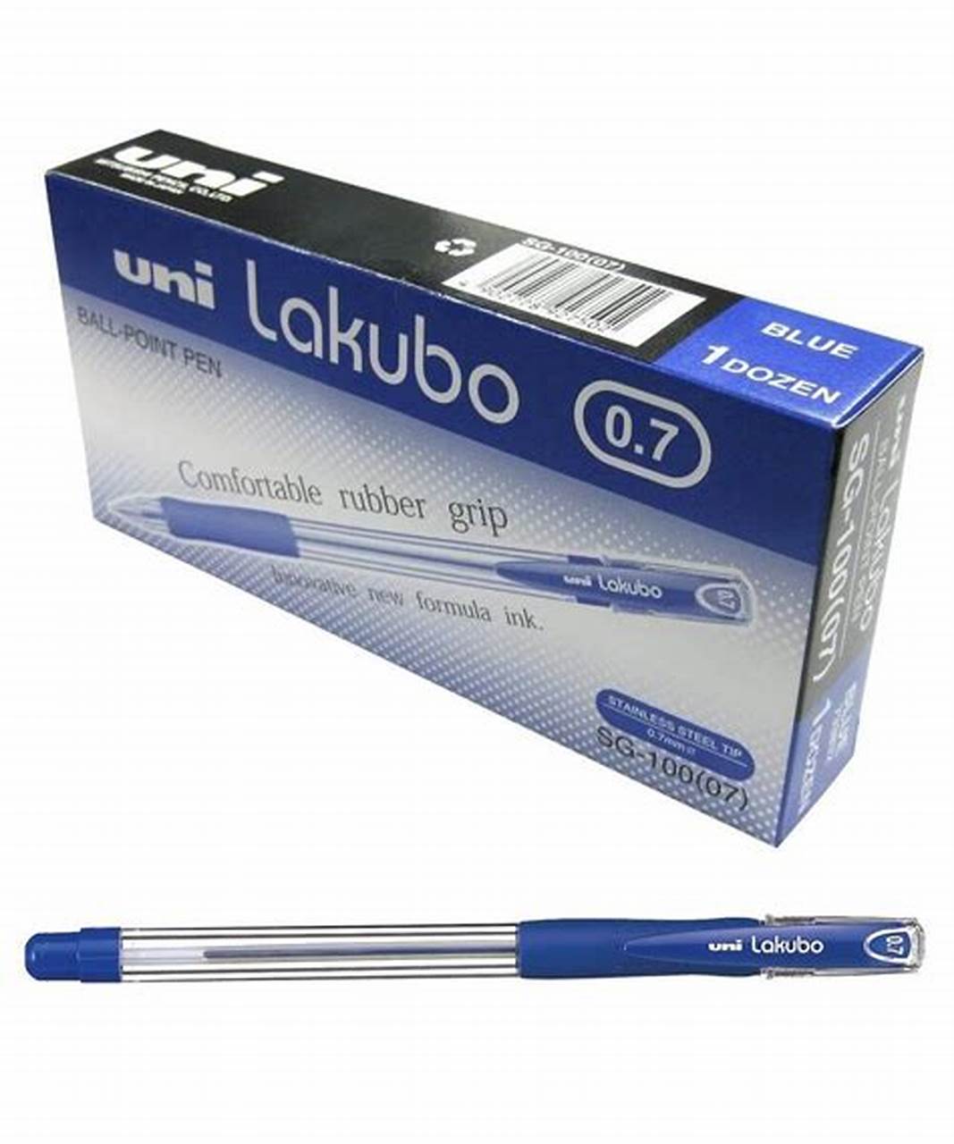 قلم حبر جاف Uniball Lakubo SG100 - 0.7 مم - أزرق - عبوة من 12 قطعة