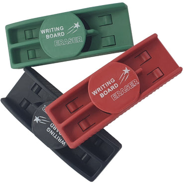 ممحاة السبورة البيضاء الأصلية من البلاستيك مع حامل قلمين، 4 ألوان لكل قطعة