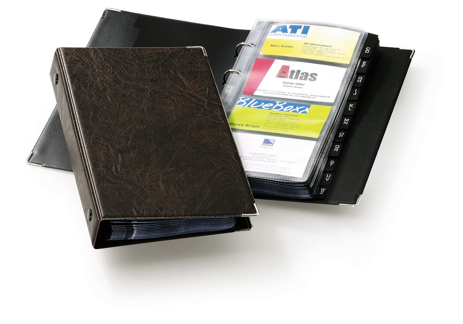 Business card ring binder VISIFIX® 200 leather look – Stationery Online KW