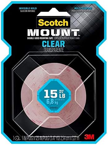 3M Scotch-Mount ™ شريط لاصق شفاف مزدوج الجوانب 410H ، 1 بوصة × 60 بوصة (2.54 سم × 1.52 م)