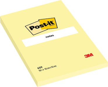 3M Post-it® Notes 659 ، 4 بوصات × 6 بوصات (102 مم × 152 مم) درزن أصفر كناري