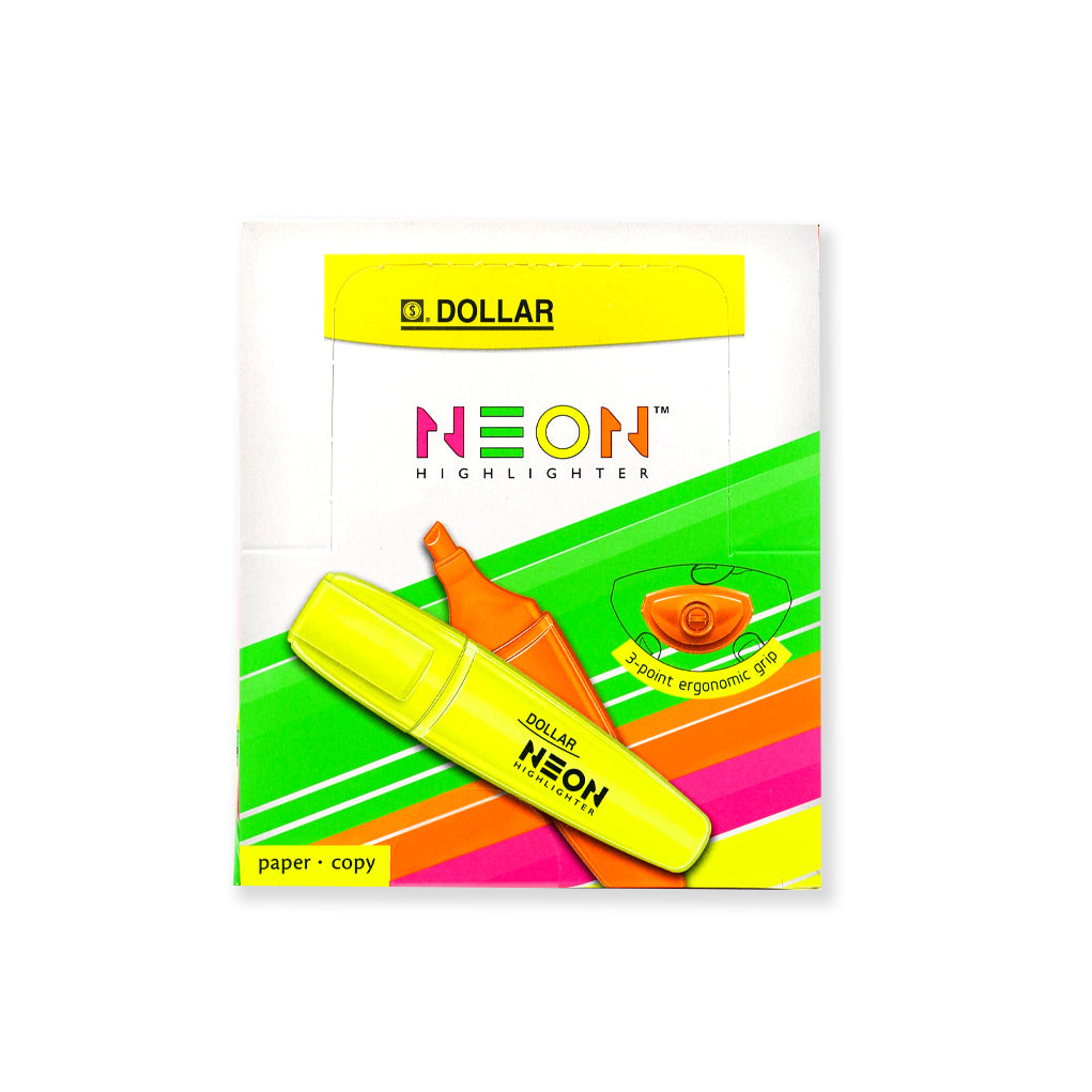 Dollar Neon™ Highlighter HL-625 Pack of 10's Single Color – Stationery ...
