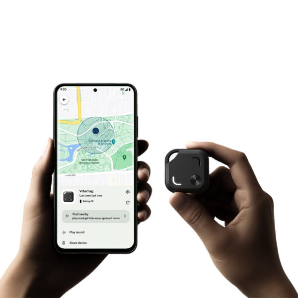 VIBE TAG Sleek Matte Finish Dual Tracking Key Finder with Apple Find My & Google Hub Support, 1-Year Battery Life
