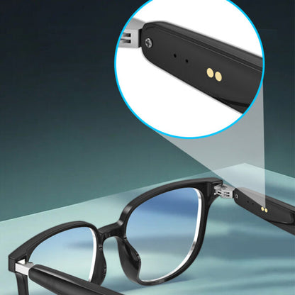 AI-GLASS  Smart Clear Glasses with AI Chat, Language Translation, Removable Prescription Lenses & Bluetooth Connectivity