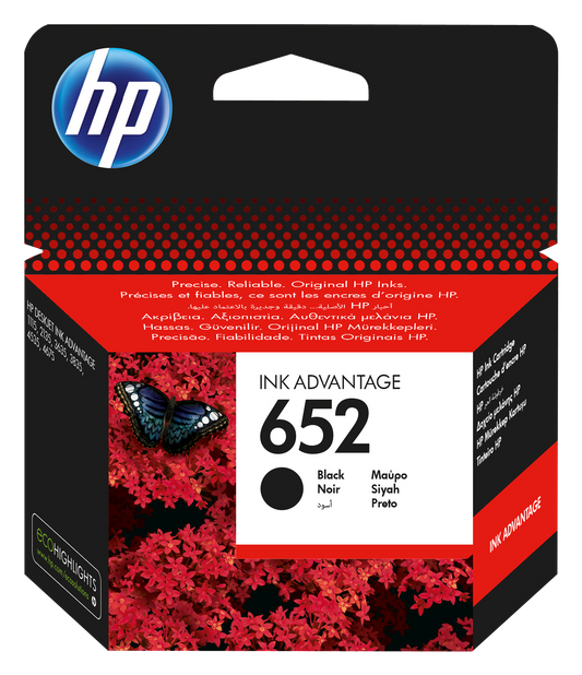 HP 652 Black Original Ink Advantage Cartridge (F6V25AE)