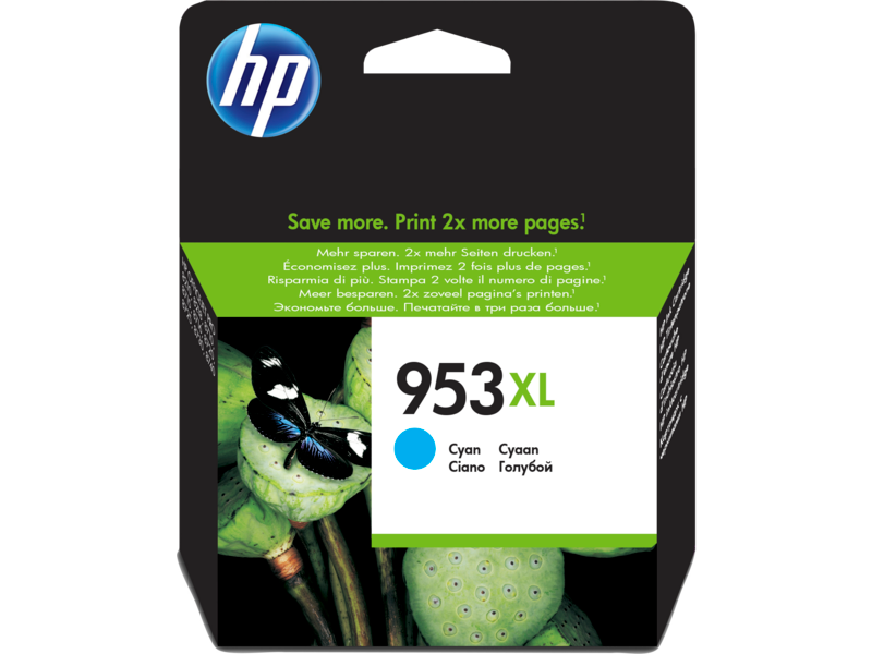 HP 953XL High Yield Cyan Original Ink Cartridge (F6U16AE)