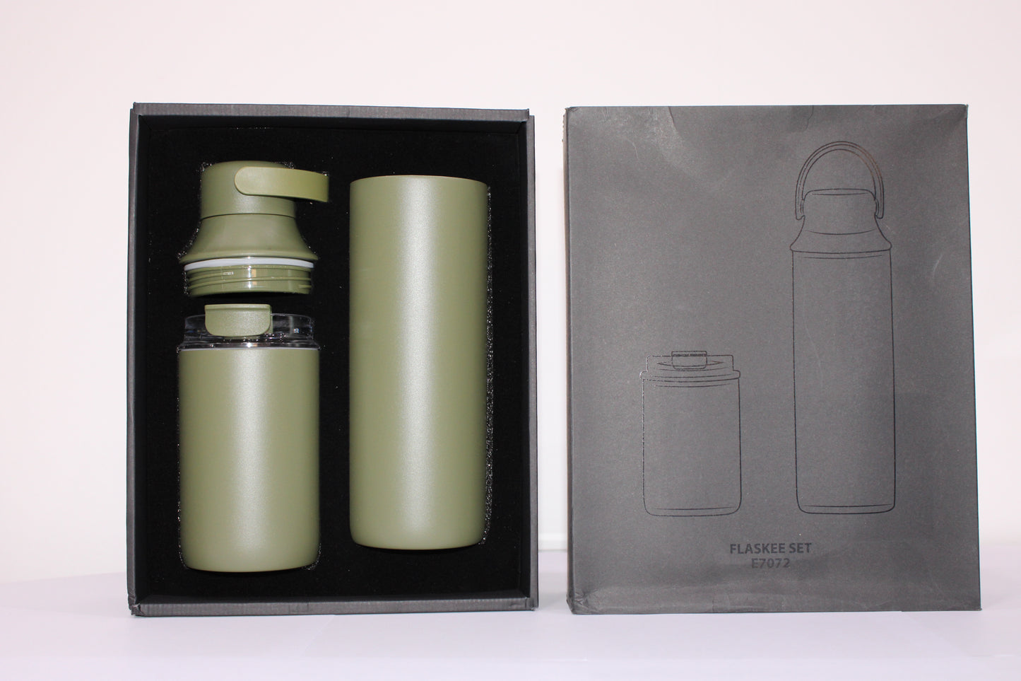 Flask & Water Bottle Set