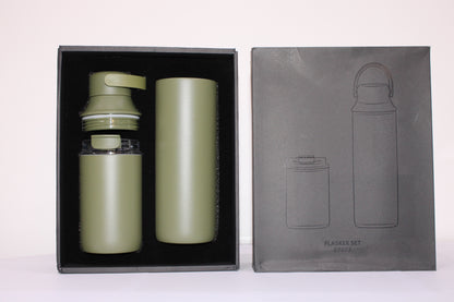 Flask & Water Bottle Set