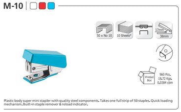 Kangaro Mini Stapler 10 Sheets M10