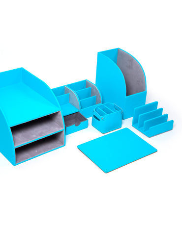 طقم سطح مكتب أزرق فاتح - مجموعة من 5 قطع