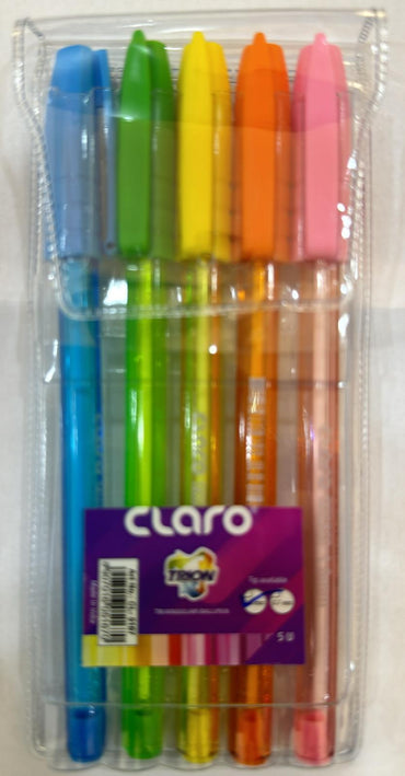 Trion Triangular Ball Pen - 10 & 5 Mix Color Set- 1.0 mm