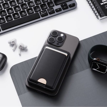 MAGPOWER PRO Sleek 5000mAh Wallet-Style Power Bank with 15W Wireless Charging, Built-In Cable & Phone Stand